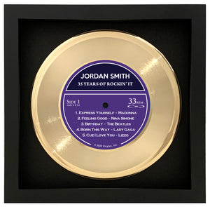 PERSONALIZED Authentic Framed Gold 45RPM Record