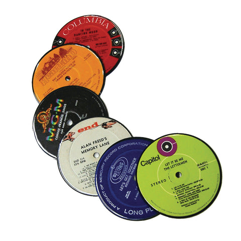 Vintage Recycled Record Label Magnets