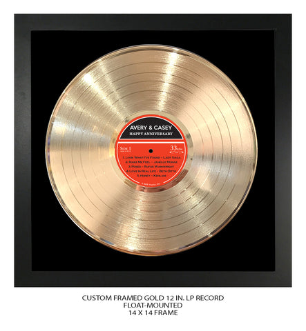 PERSONALIZED Authentic Framed Gold Vinyl Record with Customized Plaque