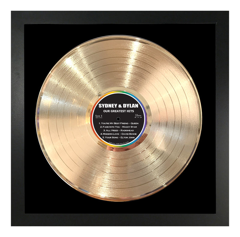 Personalized Authentic Framed Gold Vinyl Record