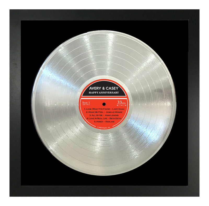 Personalized Authentic Framed Platinum Vinyl Record – Vinylux