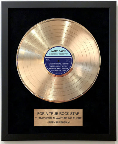 Personalized Authentic Framed Platinum Vinyl Record