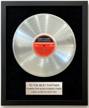 PERSONALIZED Authentic Framed Platinum Vinyl Record with Customized Plaque