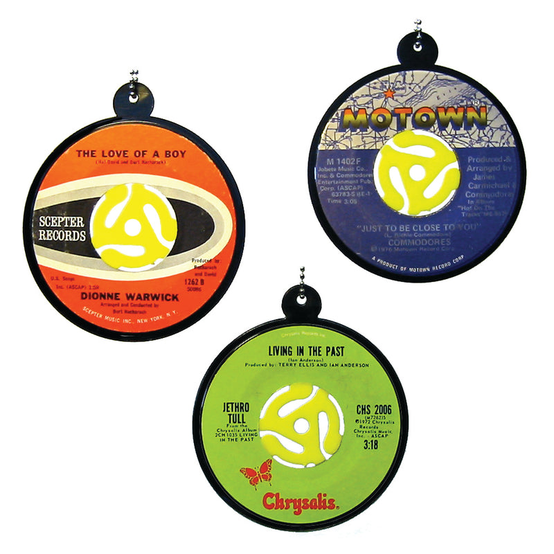 Vintage Recycled 45RPM Record Ornaments - Wholesale Case Pack of 6