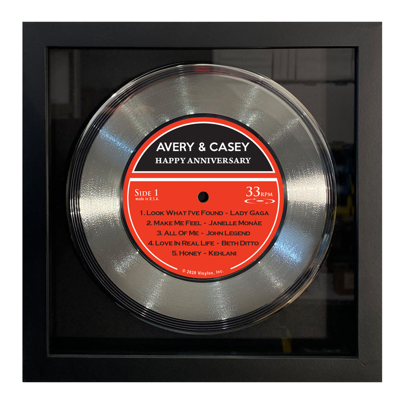 PERSONALIZED Authentic Framed Platinum 45RPM Record