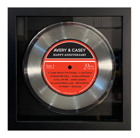 PERSONALIZED Framed Black LP Record with Customized Plaque
