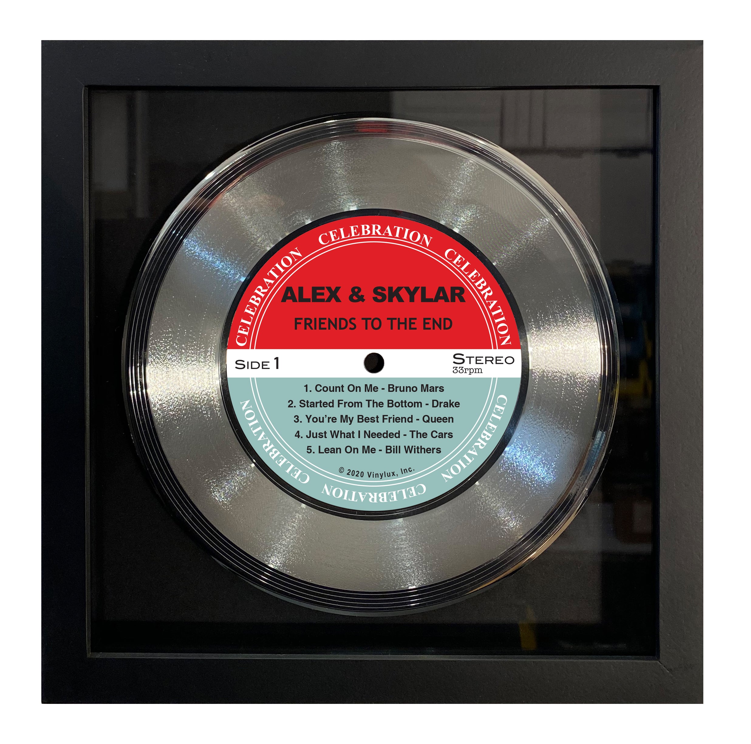 PERSONALIZED Authentic Framed Platinum 45RPM Record – Vinylux
