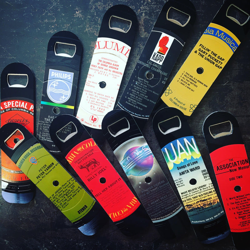 Magnetic Vintage Recycled Record Bottle Opener