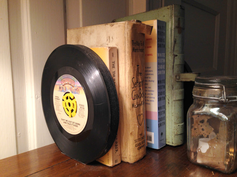 Vintage Recycled 45RPM Vinyl Record Bookends